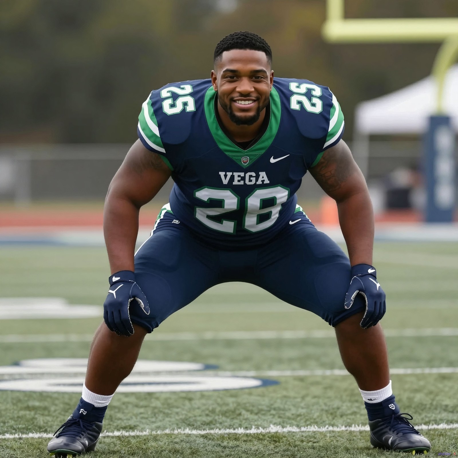 Darius Cole in football uniform on the field