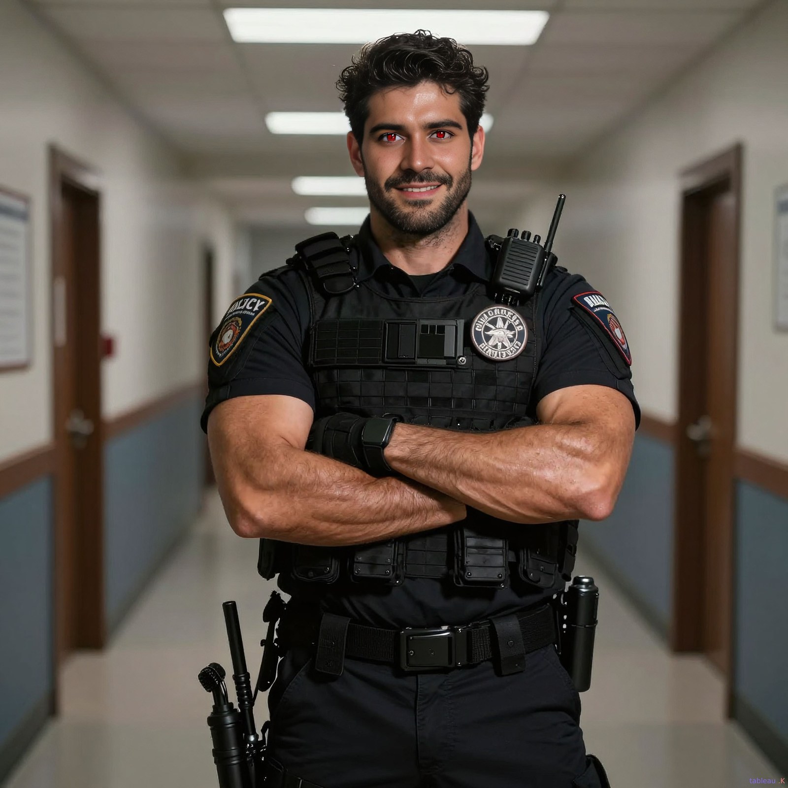 Diego Vitti in a university security uniform